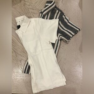 Set of 2 "Linen" Shirts - Little Bipsy - 4-5Y - Never Worn